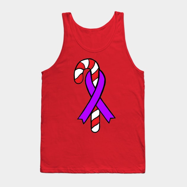 Candy Cane Awareness Ribbon (Purple) Tank Top by CaitlynConnor